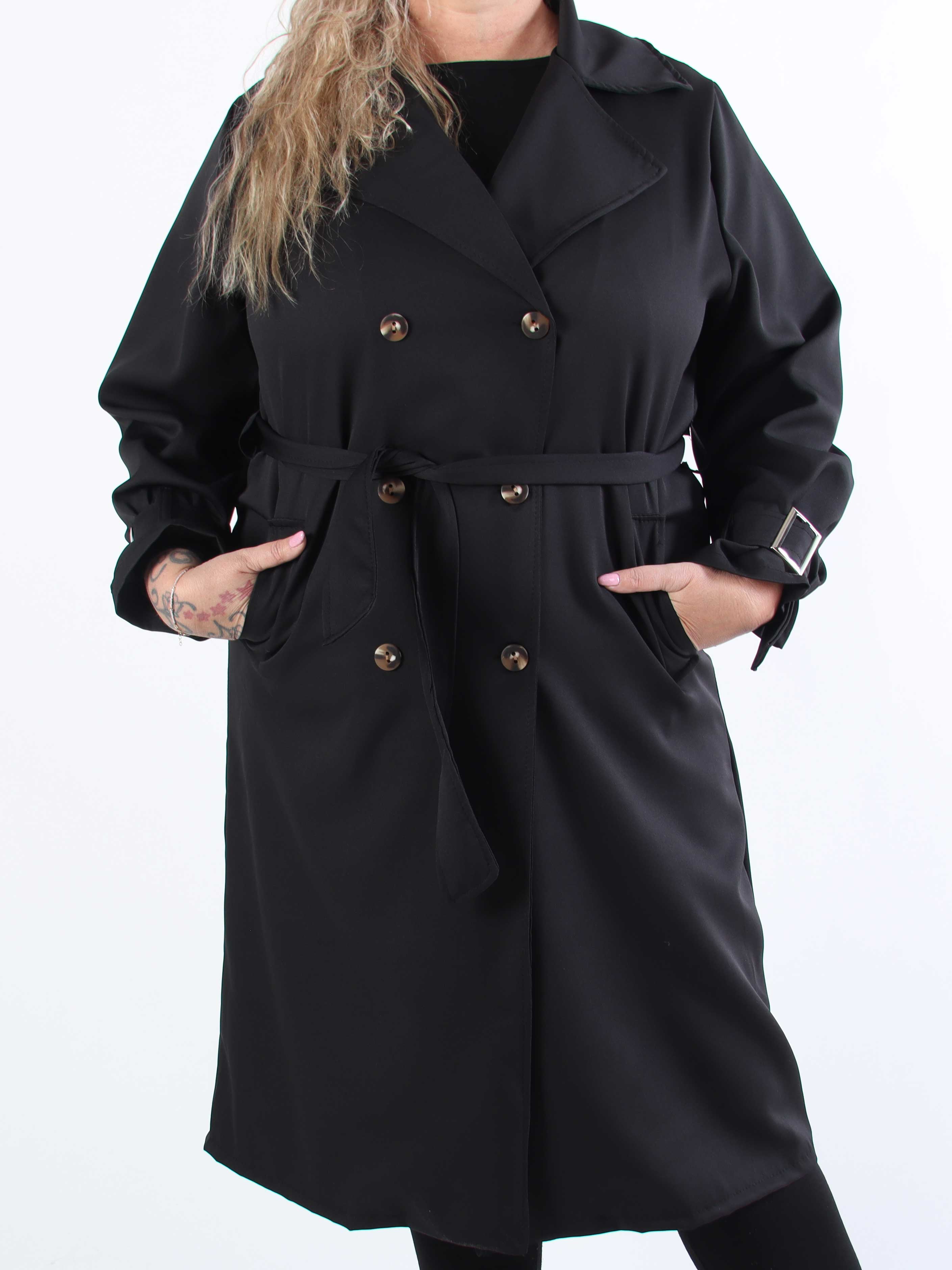 Sharpay - Lätt trenchcoat i plusstorlek med knytband